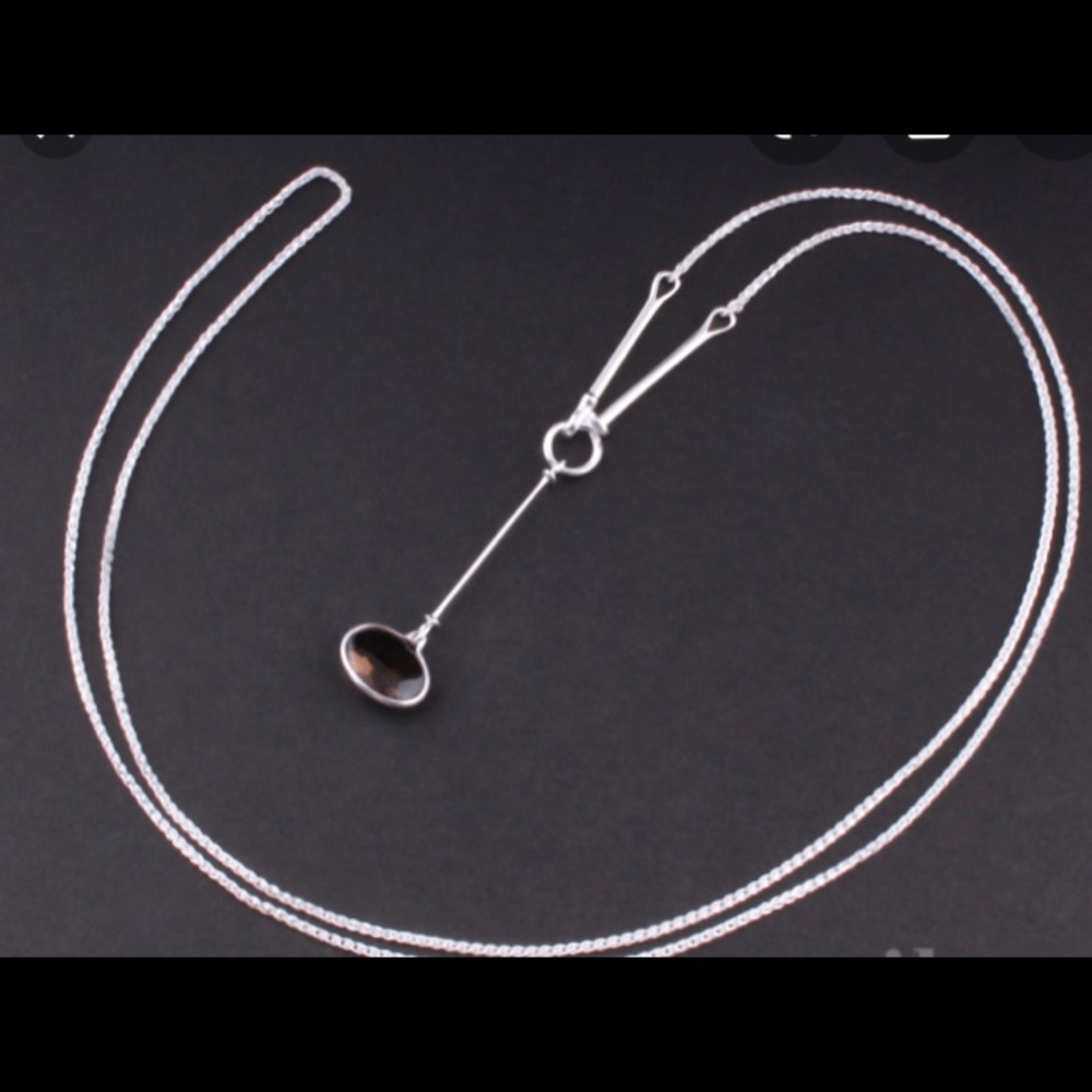 Georg Jensen Savannah SS and Smokey Quartz Pendant